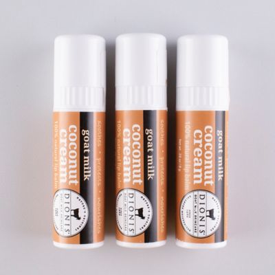 Dionis Goat Milk Skincare Coconut Cream Goat Milk Lip Balm, Set of 3