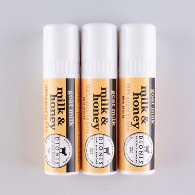 Dionis Goat Milk Skincare Milk and Honey Goat Milk Lip Balm Set, 3-Pack
