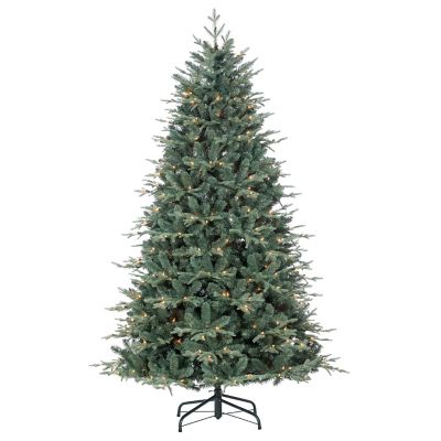 Sterling 7.5 ft. Natural Cut Blue Spruce with 2931 Tips and 500 Warm White LED Lights