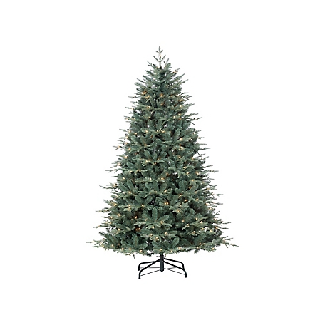 Sterling 5 ft. Natural Cut Blue Spruce with 1239 Tips and 200 Warm White LED Lights