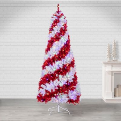 Sterling 7.5 ft. Candy Cane Swirl Pine Tree with 1825 Tips and 600