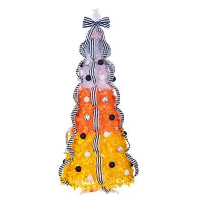 Sterling 6 ft. High Candy Corn Pop-Up Pre-Lit Halloween Tree with 100 Orange LED Lights