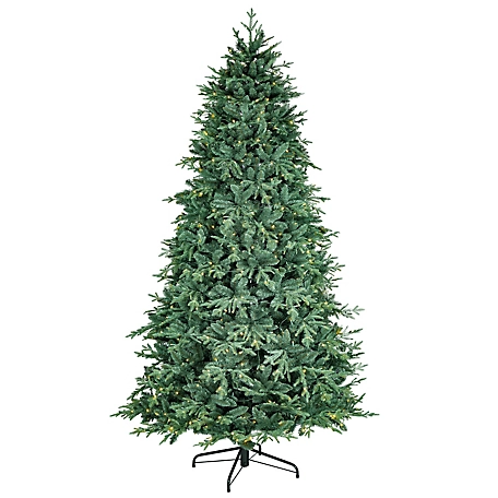 Sterling 9 ft. Natural Cut Blue Spruce with 4183 Tips and 700 Warm White LED Lights