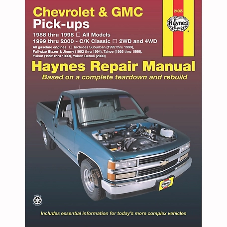 Haynes Chevrolet/GMC Repair Manual for Chevrolet and GMC Pickups ('88-'98) and C/K Classic ('99-'00)