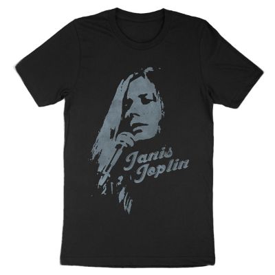 Janis Joplin Men's with Mic T-Shirt, M,Black at Tractor Supply Co