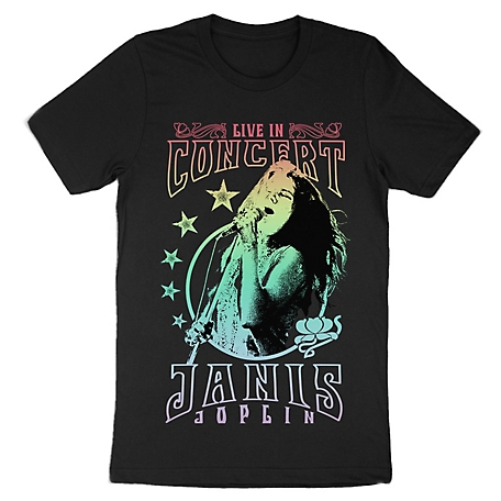 Janis Joplin Men's Rainbow Live in Concert T-Shirt