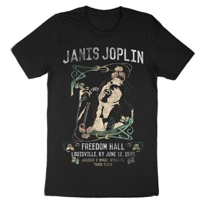 Janis Joplin Men's Poster Floral T-Shirt