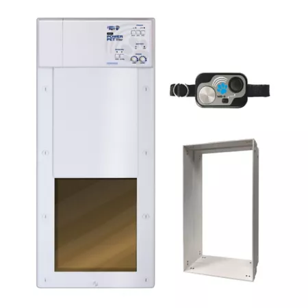 High Tech Pet Power Pet Door for Wall Mount Installations Wi-Fi Smartphone Controlled Wide Opening Pet Doors & Parts