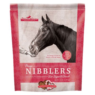 Omega Fields Omega Nibblers Low Sugar and Starch Peppermint Horse Supplement, 3.5 lb.