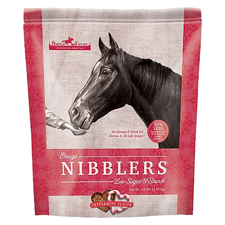 Omega Fields Omega Nibblers Low Sugar and Starch Peppermint Horse Supplement, 3.5 lb.