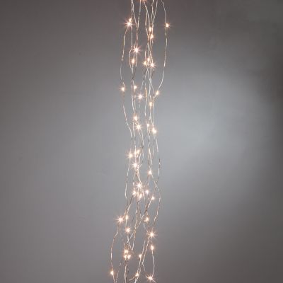 Image showing  6 ft. 12-Light Indoor/Outdoor Electric Warm White LED Silver Wire Light String Spray with 8-Function Controller