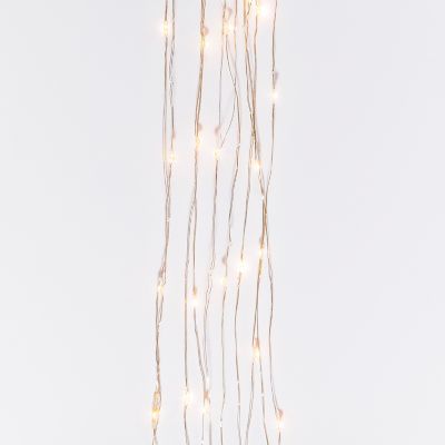 Image showing  6 ft. 12-Light Indoor/Outdoor Electric Warm White LED Silver Wire Light String Spray with 8-Function Controller