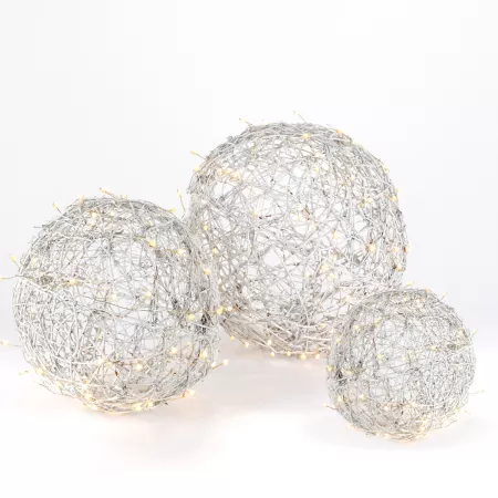 Set of 3 Assorted Everlasting Glow Vine Balls with Super Bright White LED Lights Novelty Indoor Lights