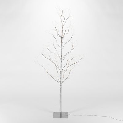 Everlasting Glow 5 ft. Silver PVC Wrapped Lighted Tree with 540 Micro LED Warm White Lights