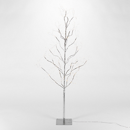 Everlasting Glow 5 ft. Silver PVC Wrapped Lighted Tree with 540 Micro LED Warm White Lights