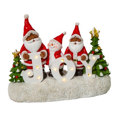 GIL 10 in. Santa and Snowman Tabletop Sign with Word "Joy", 2659680EC-B