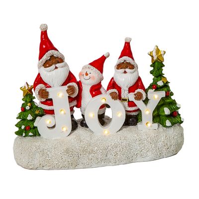 GIL Caucasian Santa and Snowman Joy Tabletop Sign, 10 in.