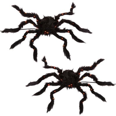 GIL Fuzzy Spider with Purple Micro LED Lights, 2-Pack, 19.68 in.