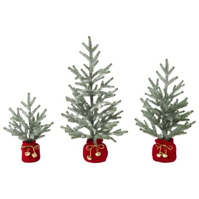 GIL Pine Trees with Fabric Base and Bells, 3 pk.