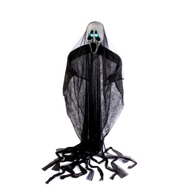 GIL 118 in. Lighted Fabric Hanging Black Ghost