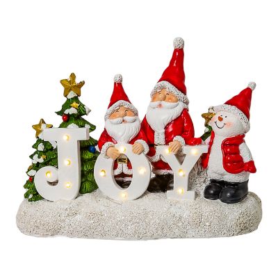 GIL 10 in. Santa and Snowman Tabletop Sign with Word "Joy", 2659680EC-A