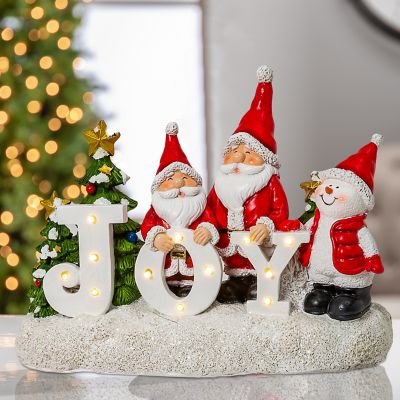 Image showing  African American Santa and Snowman Joy Tabletop Sign, 10 in.
