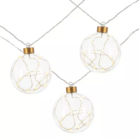 Everstanding Glow 9.8' 12-Light Indoor/Outdoor Clear Glass Ball LED String Light Outdoor String Lights