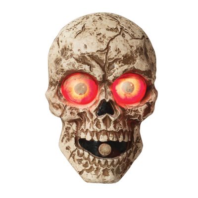 GIL 8 in. Lighted Animated Wall Hanging Skull with Sound Effects