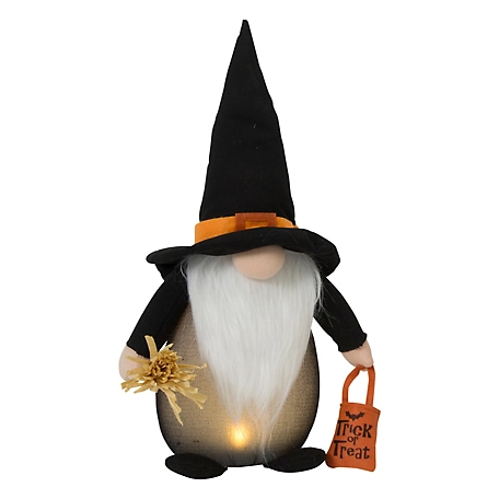 GIL 20.08 in. Lighted Plush Halloween Witch Gnome