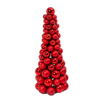 GIL 18 in. Red Ornament Cone Tree
