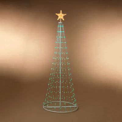 GIL 6 ft. Electric Steel Frame Christmas Tree with 257 Color-Changing LED Lights