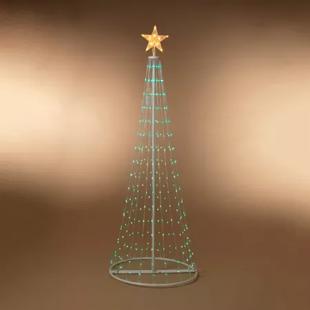 GIL 6 Feet Tall Electric Steel Frame Tree with 257 Color Changing LED Lights Christmas Statues