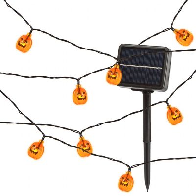 GIL 5 ft. 10-Light Outdoor Acrylic Pumpkin Solar Light String