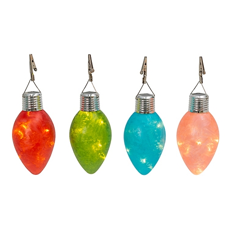 GIL Solar Lighted Glass Holiday Bulb, 4 pk., 6.5 in.