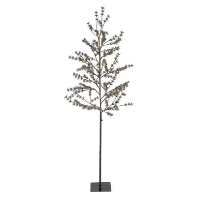 Everlasting Glow 82.67 in. Tall Electric Icy Pine Tree with 108 Warm White LED Lights