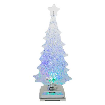 GIL Battery-Operated Spinning Water Globe Christmas Tree, 12.6 in.