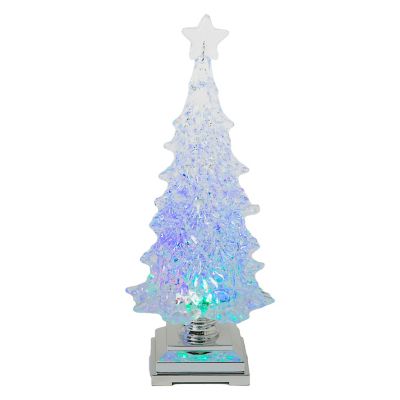 GIL 12.6 in. High Battery Operated Spinning Water Globe Christmas Tree