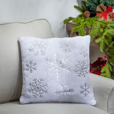 Image showing  Indoor Fabric Snowflake Design Pillows, 16 in., 2 pc..