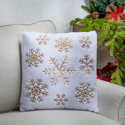 Image showing  Indoor Fabric Snowflake Design Pillows, 16 in., 2 pc..