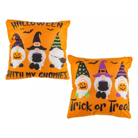 GIL 16 in Set of 2 Orange Halloween Gnome Decorative Pillows Indoor Halloween Home Accents