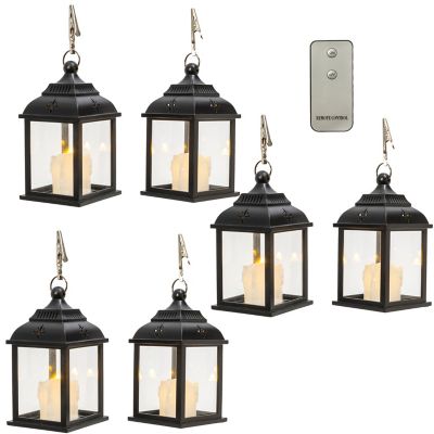 GIL 5.35 in. Lighted LED Candle Lanterns with Remote, 6-Pack