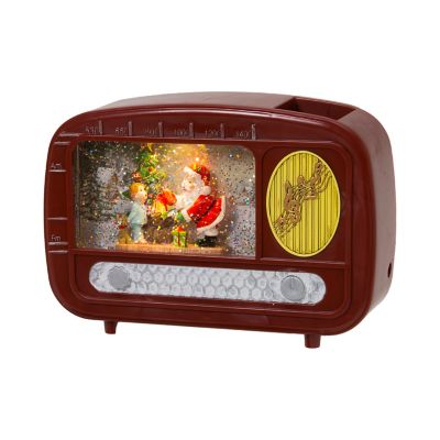 GIL Battery-Operated Spinning Vintage Radio Santa Water Globe, 5.5 in.