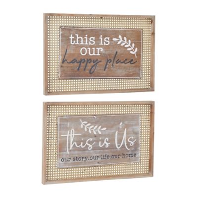 Image showing  Brown Wood Farmhouse Words and Text Wall Decor, 24 in., 16 in., 2 pc.