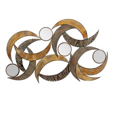 Image showing  Beige Metal Contemporary Ornamental Wall Decor, 1 in. x 24 in. x 40 in.