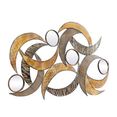 Image showing  Beige Metal Contemporary Ornamental Wall Decor, 1 in. x 24 in. x 40 in.