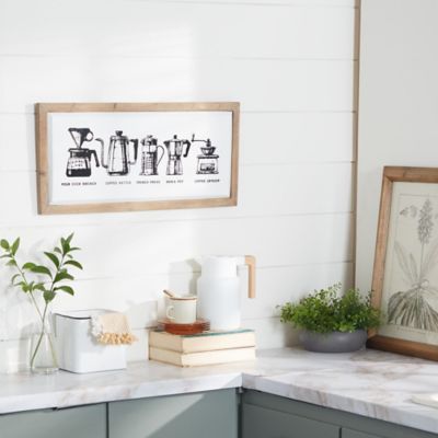 Harper & Willow White Metal Vintage Food and Drink Wall Decor, 26 in. x 1 in. x 12 in.