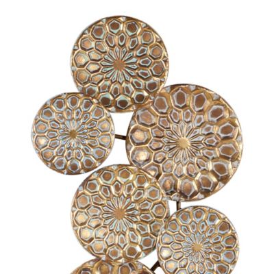 Image showing  Gold Metal Eclectic Abstract Wall Decor, 19 in. x 50 in.
