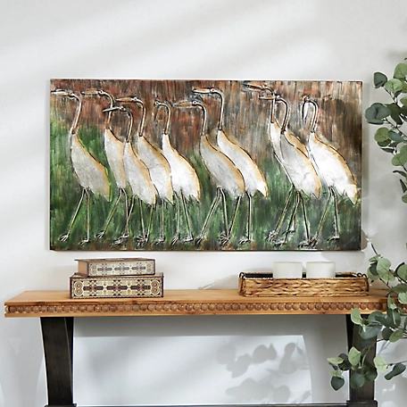 Harper & Willow Brown Metal Coastal Birds Wall Decor, 43 in. x 2 in. x 24 in.