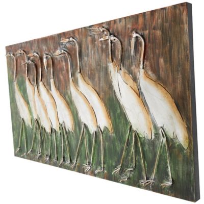 Image showing  Brown Metal Coastal Birds Wall Decor, 43 in. x 2 in. x 24 in.