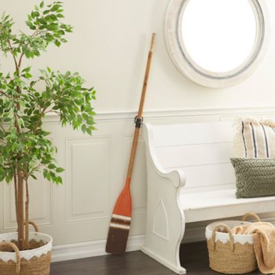 Harper & Willow Wood Coastal Paddle Wall Decor, 6 in. x 2 in. x 61 in., Brown